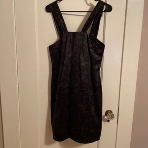 Black and purple silk print dress